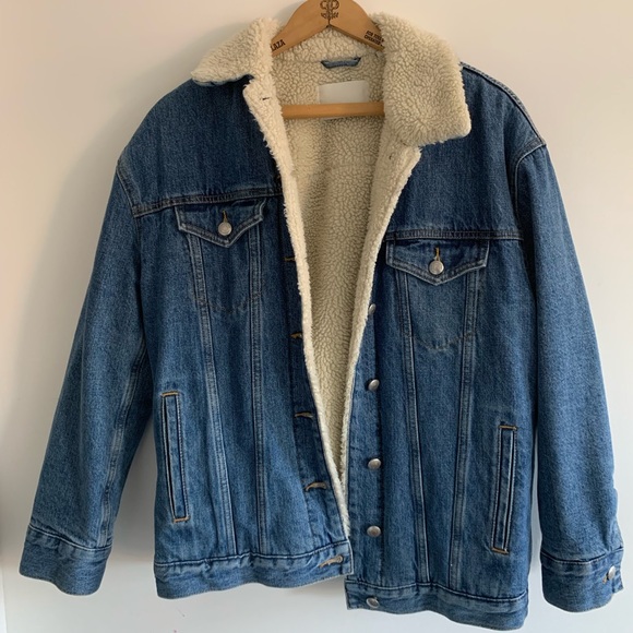 oversized sherpa jean jacket